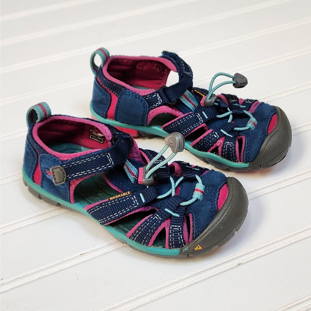 Keen Seacamp II CNX Kids Sandals Size 11 Toddler Blue & Pink